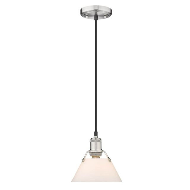 Golden Lighting Orwell 1 Light 8 inch Mini Pendant in Pewter with Opal Glass 3306-S PW-OP